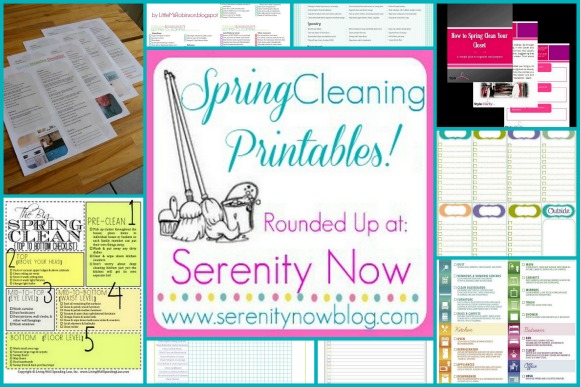Round Up of Free Spring Cleaning #Printables at Serenity Now