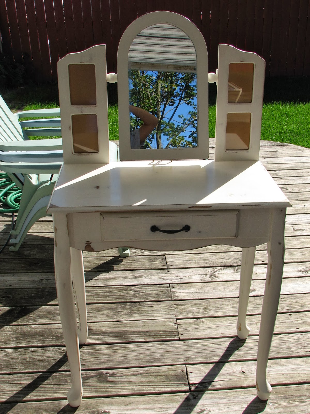 Snug Harbor Bay Refinished Make Up Table and Armoire