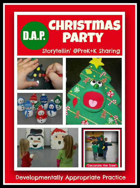 Developmentally Appropriate Christmas Party in Preschool via Storytellin' at PreK+K Sharing