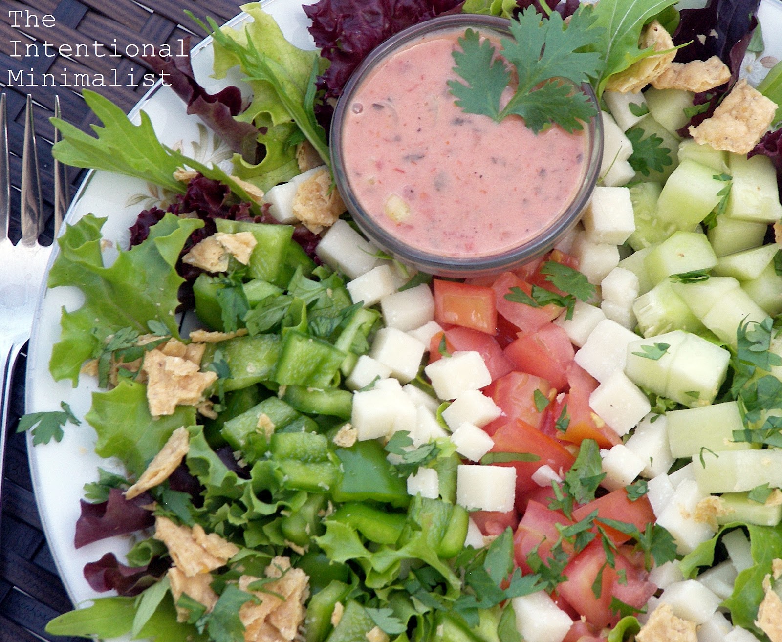 Tomato Chop Salad with Creamy Salsa Dressing The Intentional Minimalist