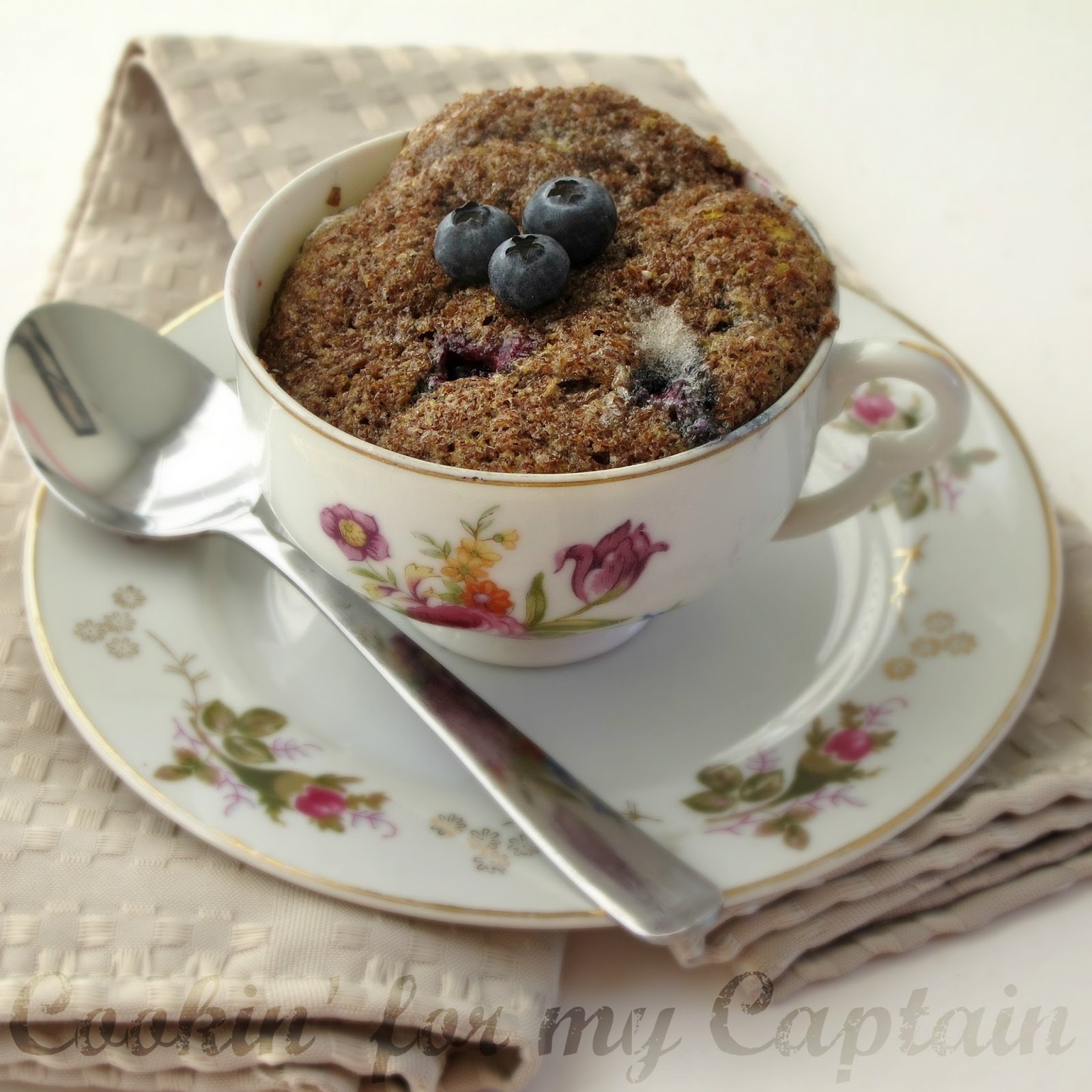 Cookin' for my Captain Blueberry Flax Mug Muffin