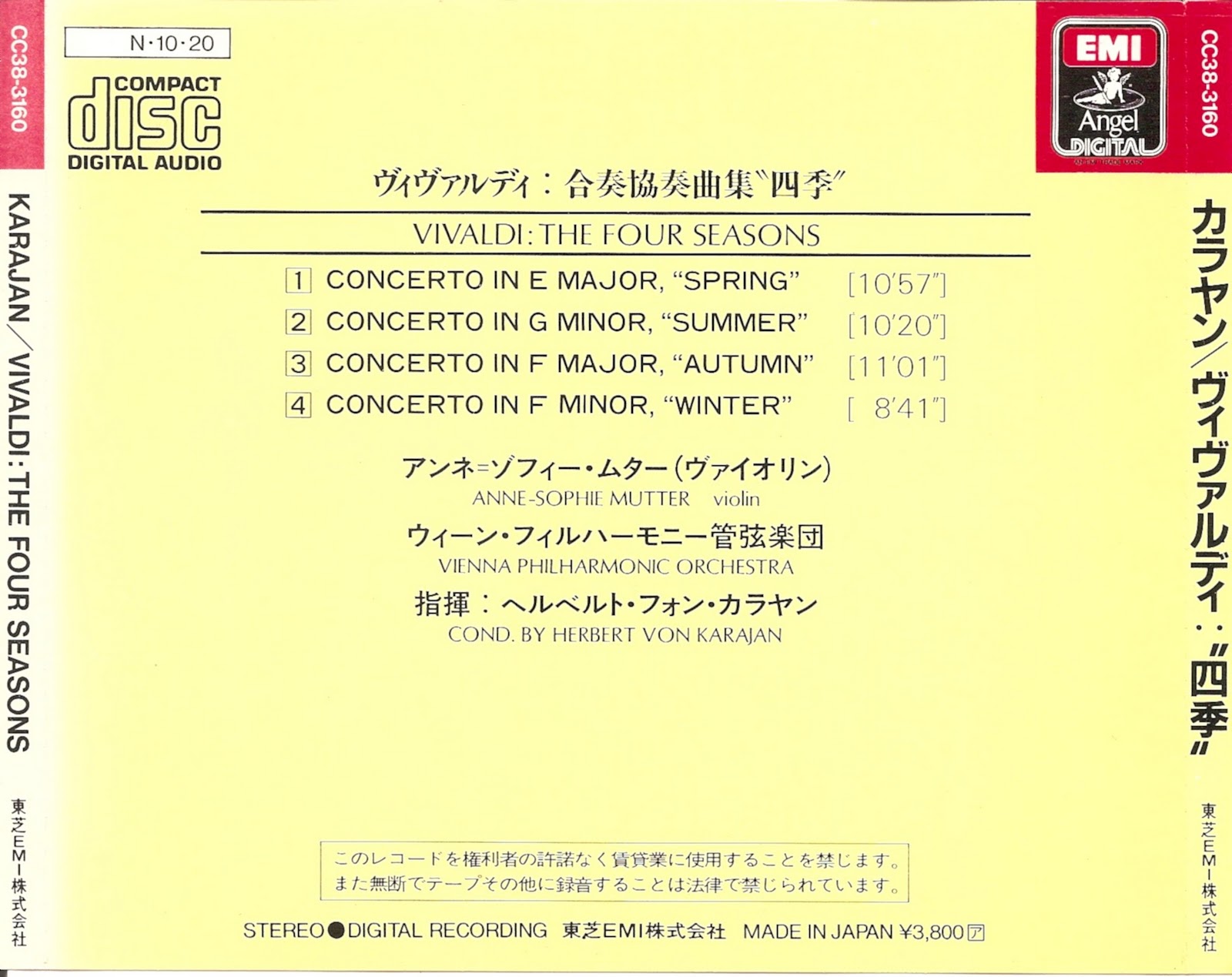 The First Pressing CD Collection: Antonio Vivaldi - The Four Seasons