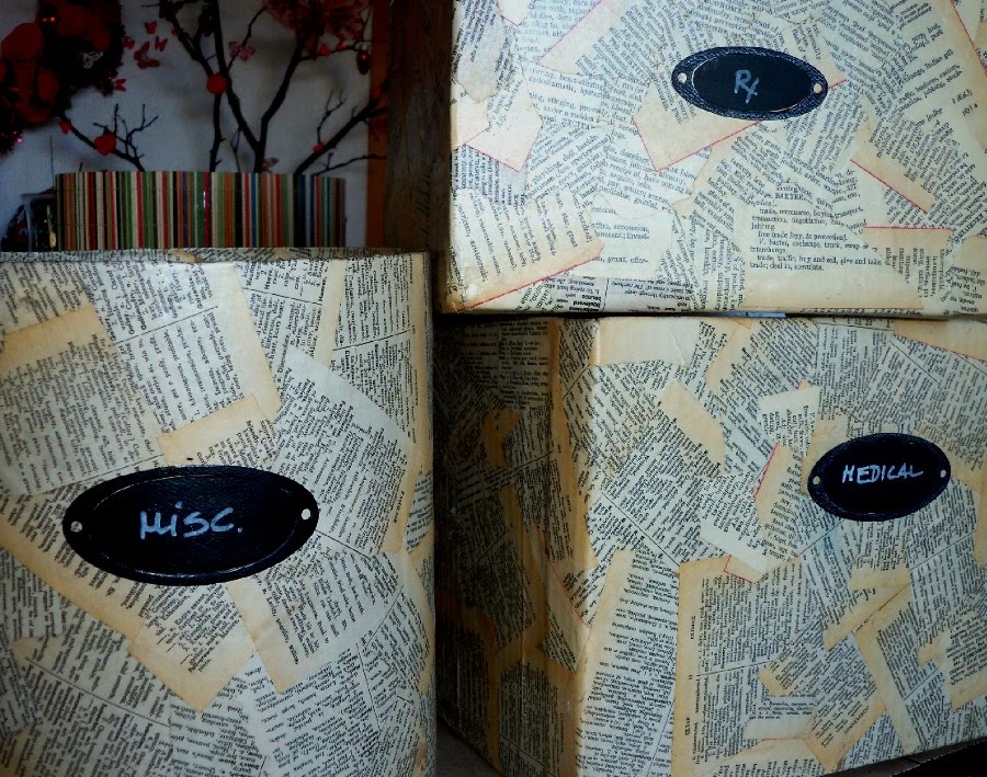 Make The Best of Things: Book page Mod Podge boxes for desk storage