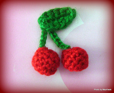 crochet cherry applique