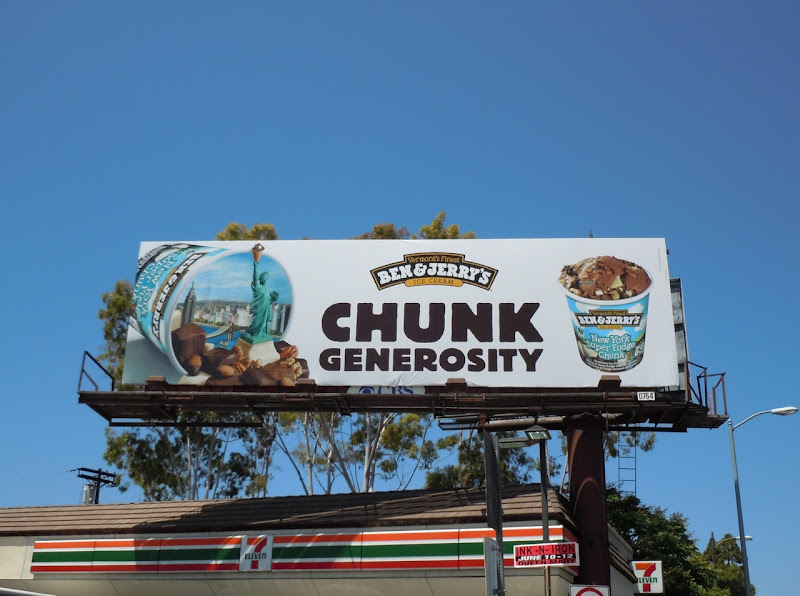 Ben and Jerry's Chunk Generosity billboard