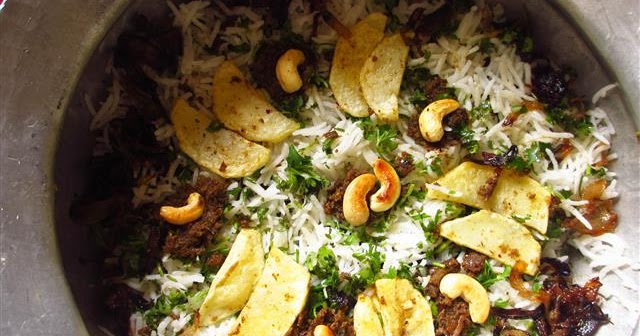 Fried Potato Dum Biryani