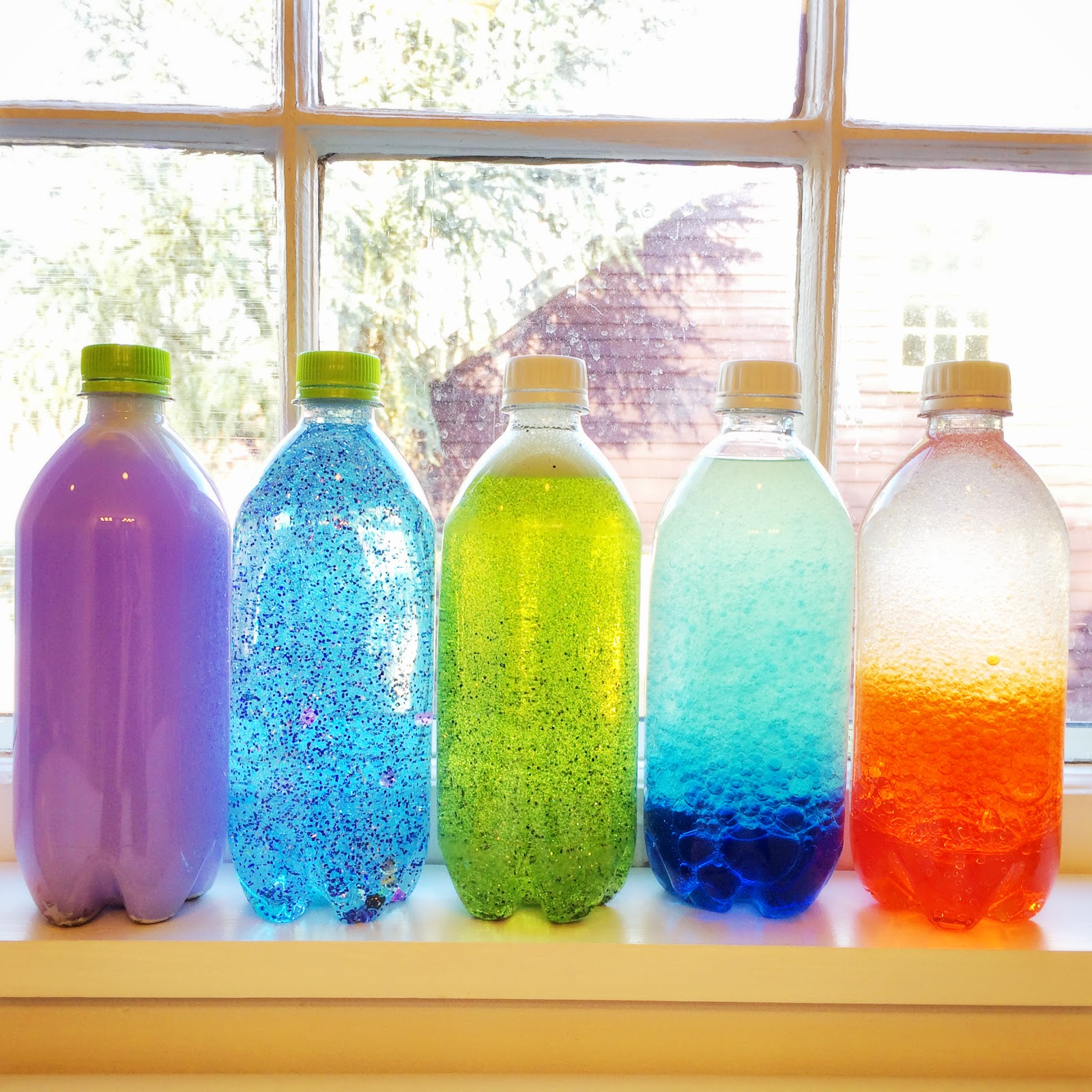 Our Beautifully Messy House Sensory Bottles, Sparkle Bottles, Glowin