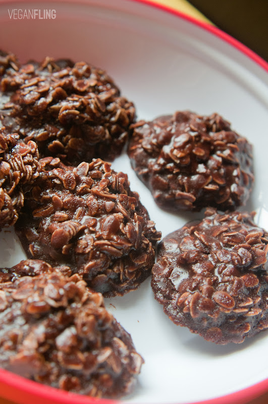 VeganFling No Bake Chocolate Oatmeal Cookies