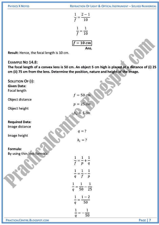 refraction-of-light-and-optical-instruments-solved-numericals-example-and-problem-physics-x