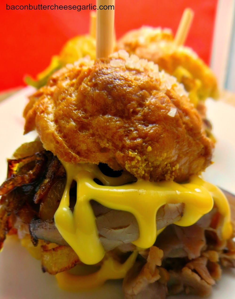 Bacon, Butter, Cheese & Garlic Philly Cheesesteak Sliders