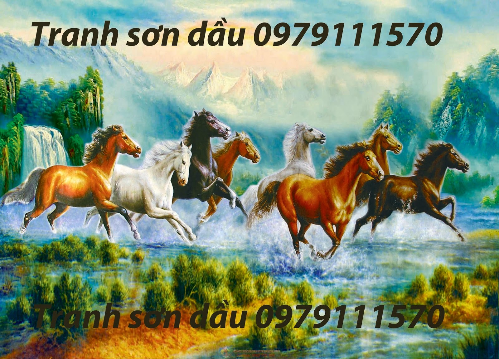 Tranh Mã Đáo Thành Công MS09 Tranh ngua, Tranh Ma Dao Thanh Cong, Tranh Ngựa, Tranh mã Đáo Thành Công, Mã Đáo Thành Công, Tranh Bát mã, Tranh Sơn Dầu bát mã, tranh sơn dầu mã đáo, tranh son dau bat ma, tranh bat ma