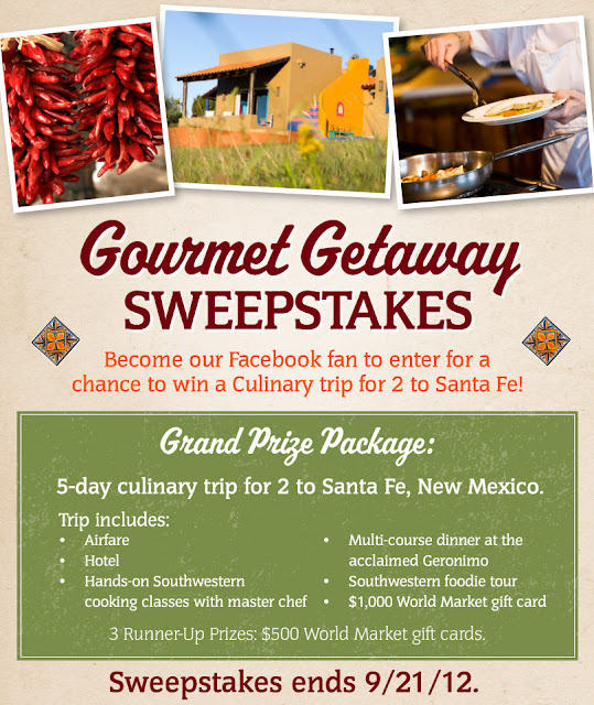 World Market Gourmet Getaway Sweepstakes
