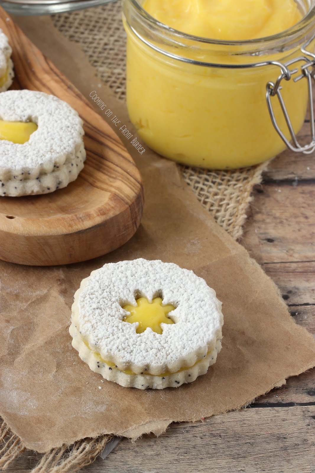 Poppy Seed Lemon Linzer Cookies Cooking on the Front Burner