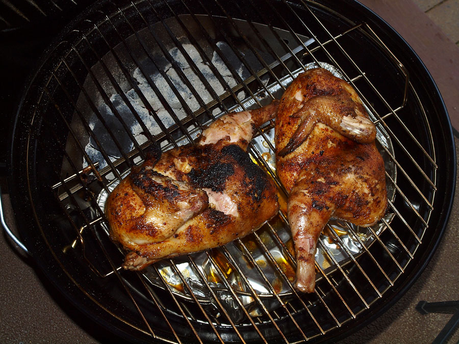 Pellet Smoker Cooking Chicken on a er Jumbo Joe