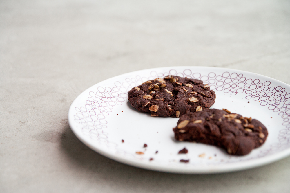 Buttered Up Dark Chocolate Oatmeal Cookies