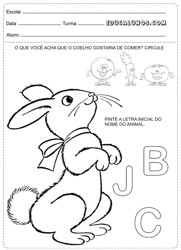 Pinte o coelho da pascoa