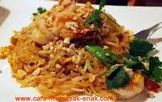 resep praktis (mudah) membuat (memasak) masakan khas thailand pad thai spesial enak, gurih, lezat