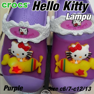 Crocs Hello Kitty lampu purple Crocs Hello Kitty lampu purple