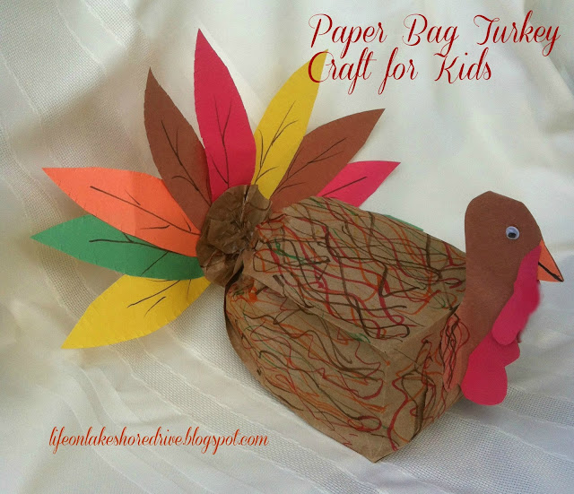 Kids Craft Brown Paper Bag Turkey Craft Tutorial