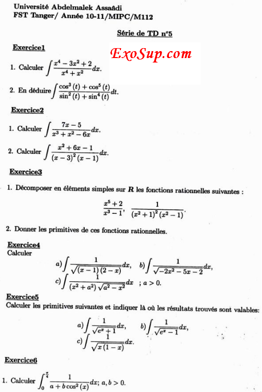 Exercices Primitives Terminale Es Pdf