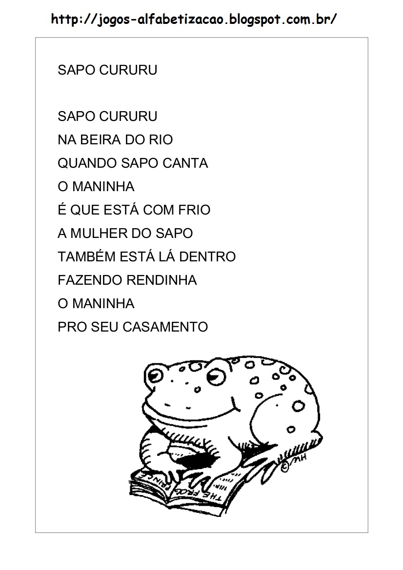 Jogos de Alfabetização: MÚSICAS INFANTIS PARA ALFABETIZAÇÃO