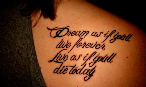 Cool tattoo right i love tattoo with words and by words i mean meaningful 