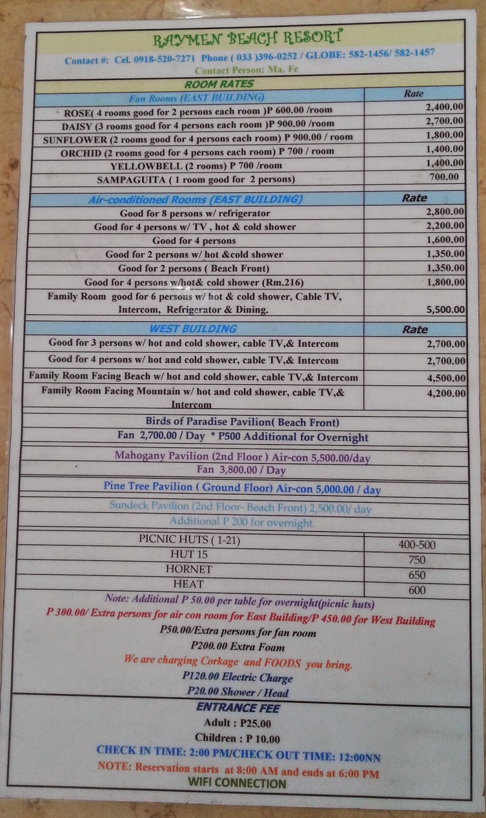 Raymen Beach Resort Room Rates Raymen Beach Resort Room Rates
