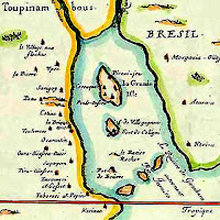 Mapa do território chamado pelos índios de Guanabara e pelos portugueses de Rio e Janeiro