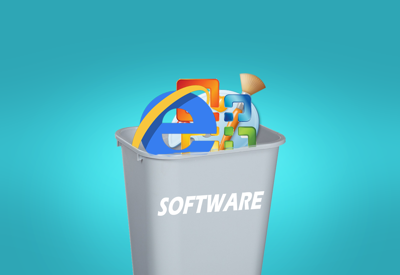bin, software, tempat sampah