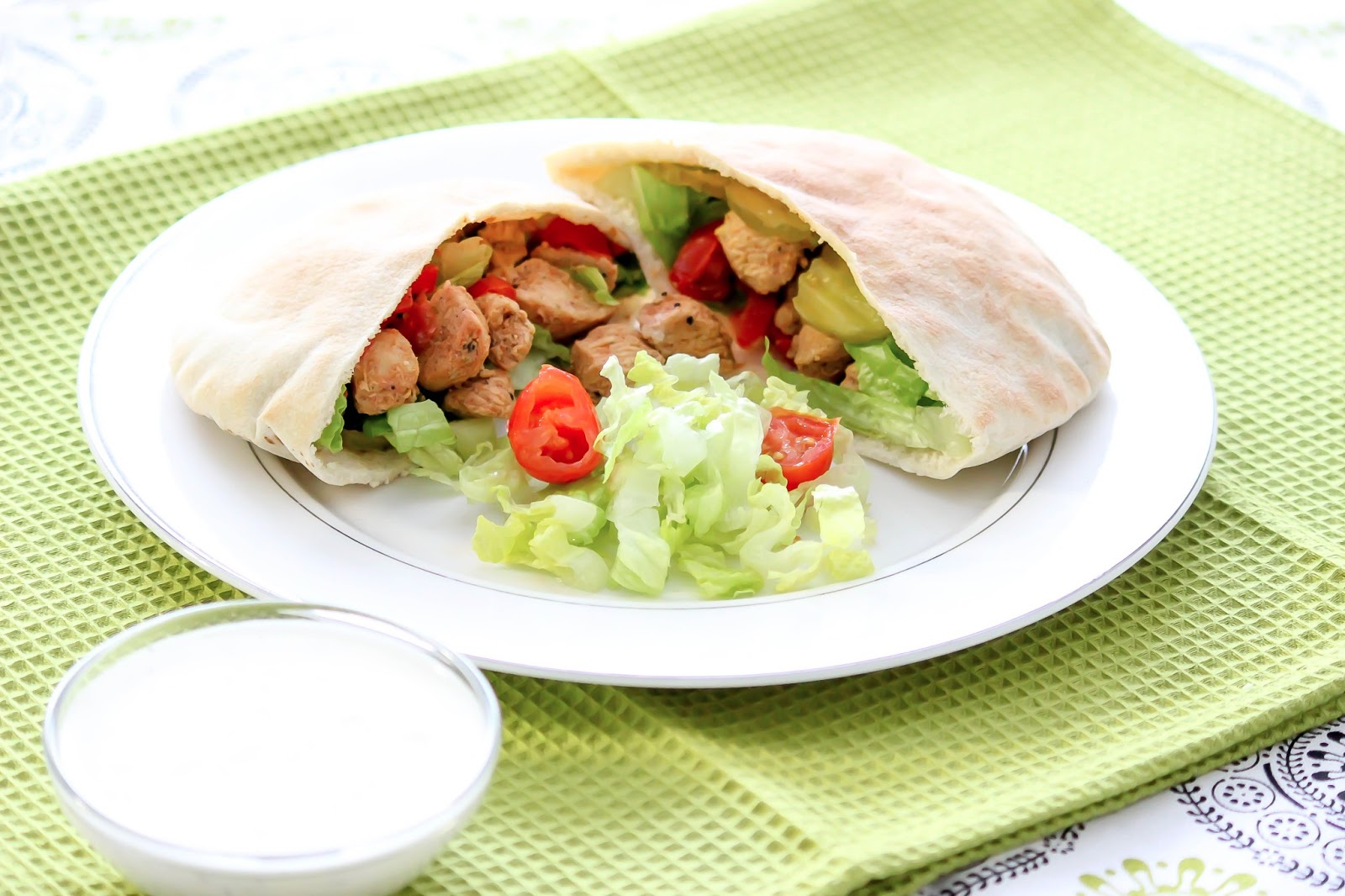 Whip It Good Chicken Gyro Pockets with Tangy White Sauce