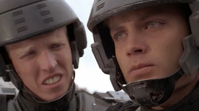 Jake Busey and Casper Van Dien in Starship Troopers