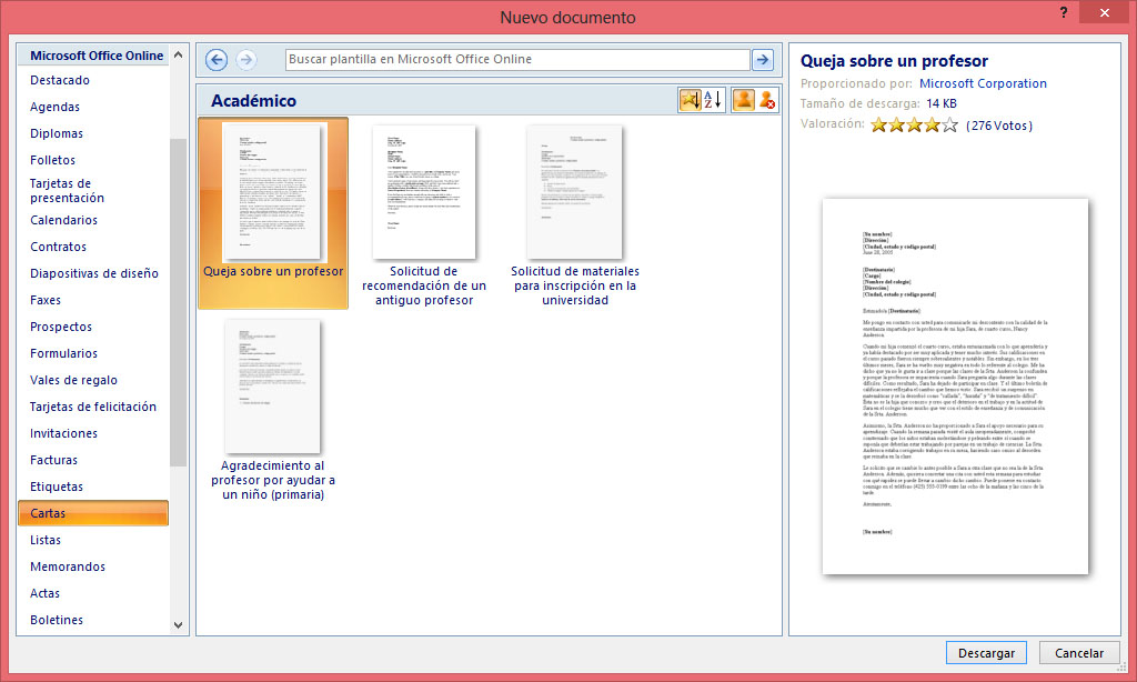formatos cartas