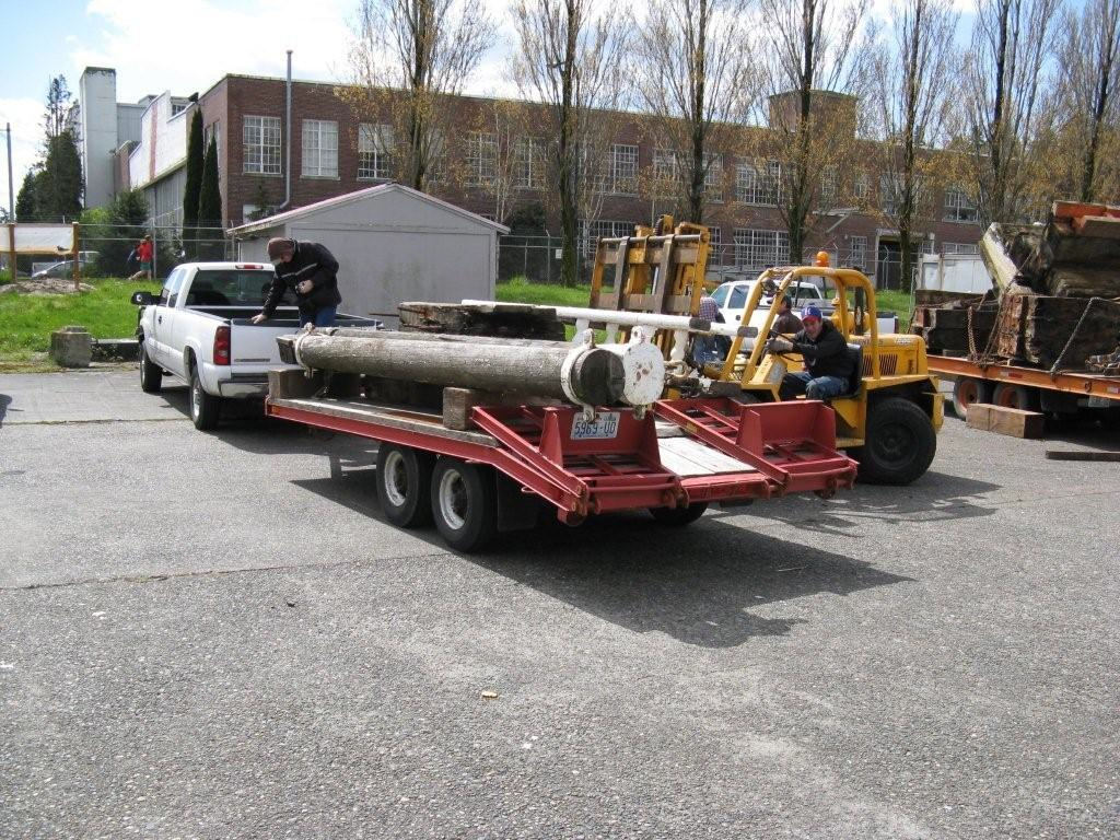 Salvaged bowsprit of the Schooner WAWONA Southbound Seattle to Aberdeen, ... Salvaged bowsprit of the Schooner WAWONA Southbound Seattle to Aberdeen, ...