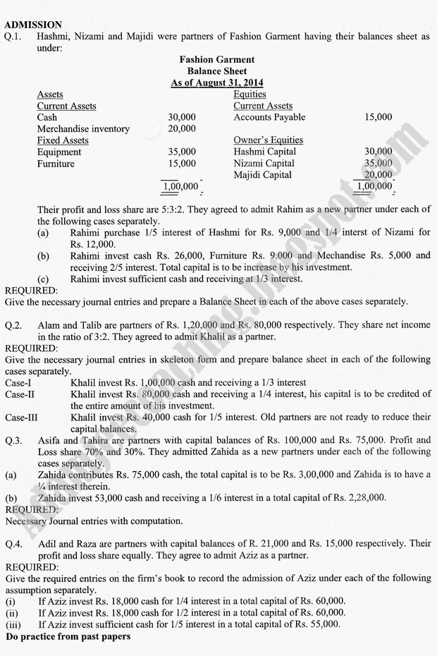 Adamjee Coaching Guess Papers 2015