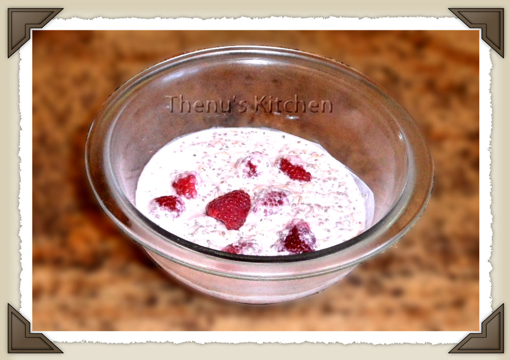 Thenu's Kitchen Raspberry Chia Yogurt Oats
