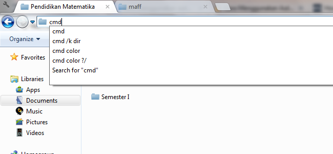 Cara Membuka Commands Melalui Address Bar pada Windows Explorer Cara Membuka Commands Melalui Address Bar pada Windows Explorer