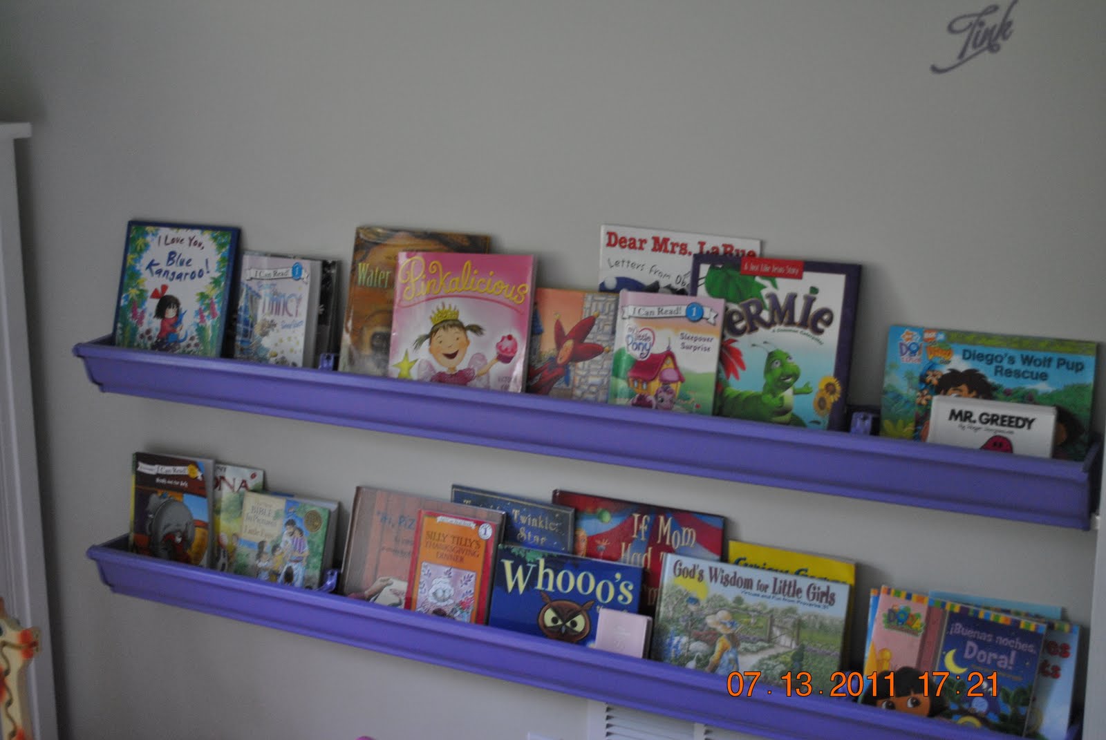 Frugal Frenzy DIY Gutter Bookshelves