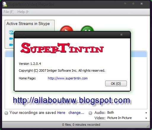 supertintin skype video call recorder license key