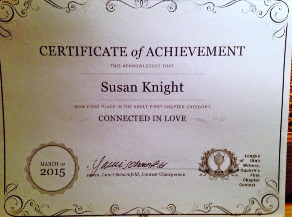 "Connected in Love" won First Place in First Chapter Contest