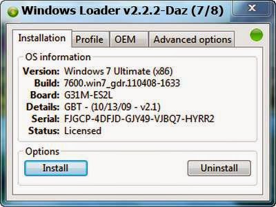 Windows 7 Loader by Daz 2.2.2 Final WAT Fix