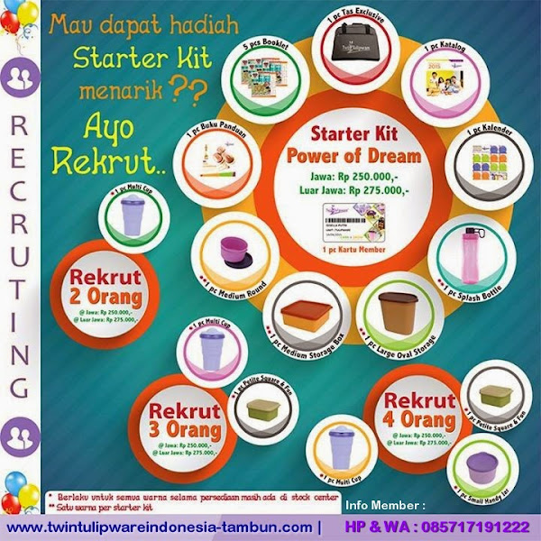 Harga Baru Paket Member POD Tulipware 2015 | Jawa & Luar Jawa Harga Baru Paket Member POD Tulipware 2015, Kitbag, Starter Kit