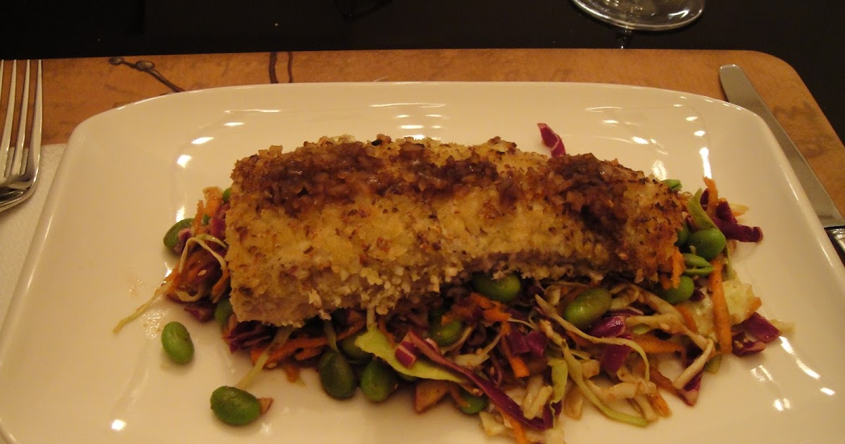 The Kitchen Frog Success! Mushroom Crusted Rockfish with Asian Coleslaw