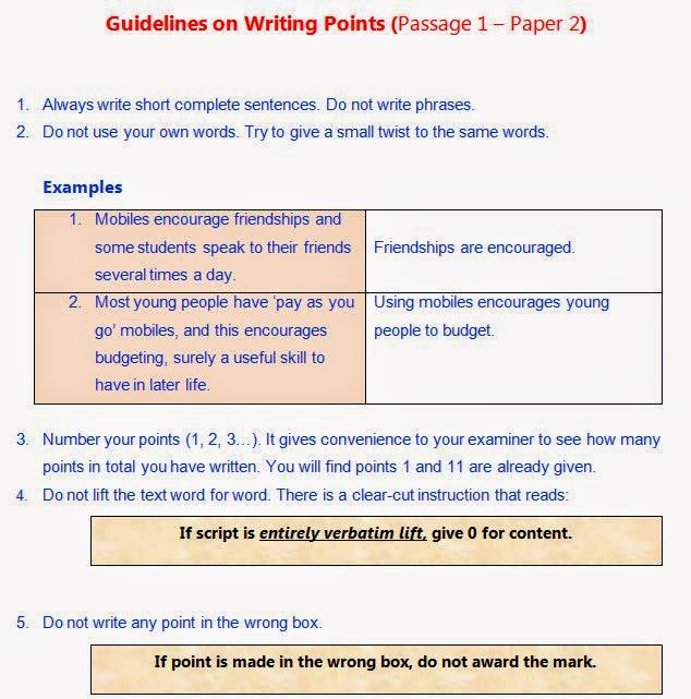 O level directed writing notes image