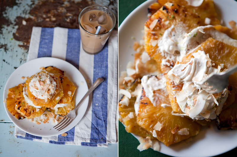 tea cup tea ICED MILK TEA WITH ROASTED CHILI LIME PINEAPPLE & COCONUT