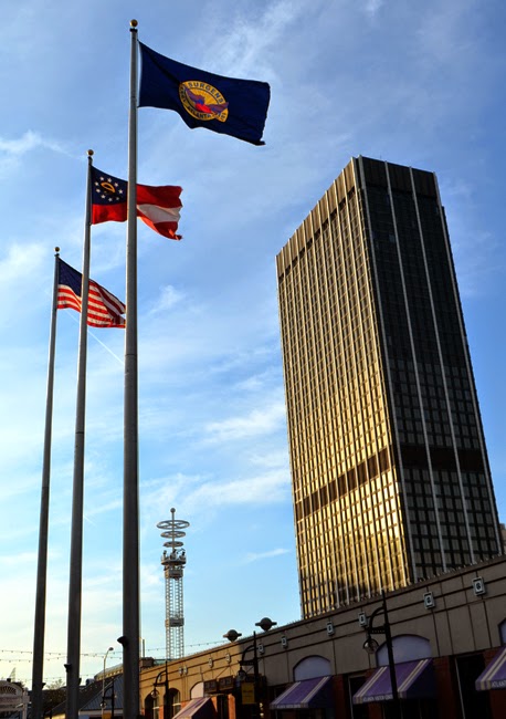 US Flag, Georgia Flag, Atlanta Flag, Underground Atlanta, State of Georgia Building