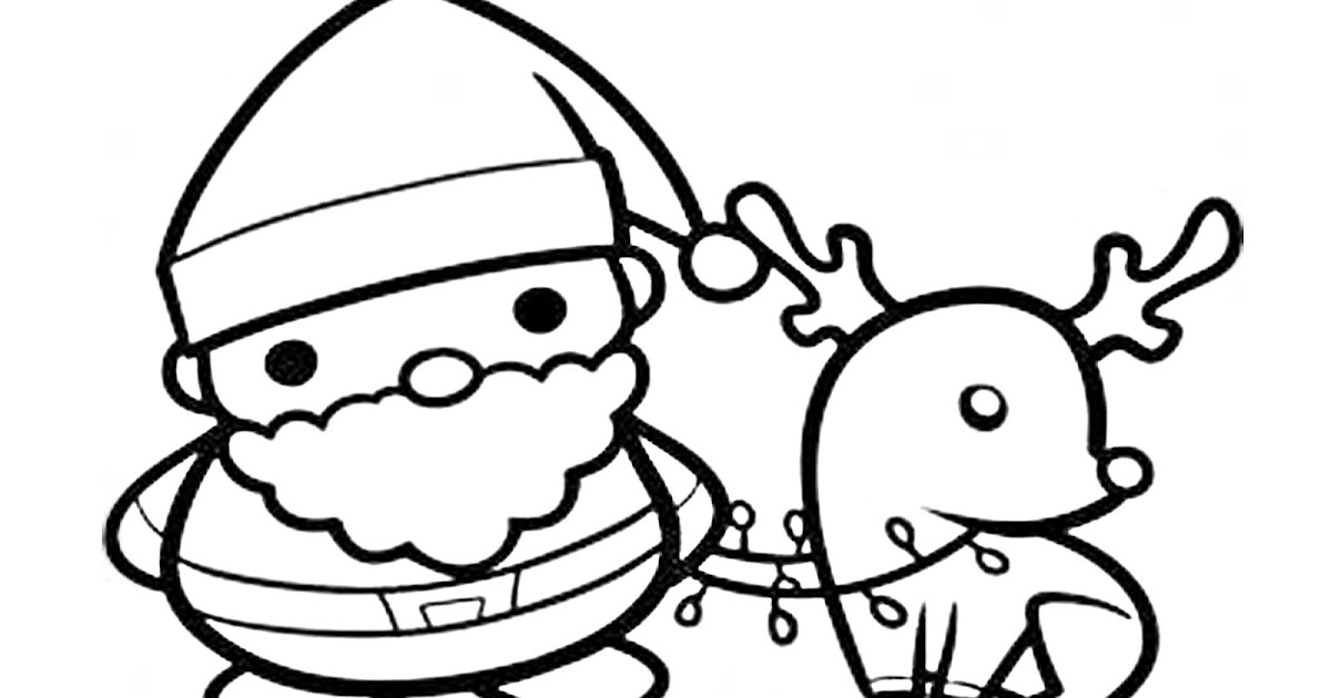 Pinto Dibujos: Santa Claus y rodolfo para colorear