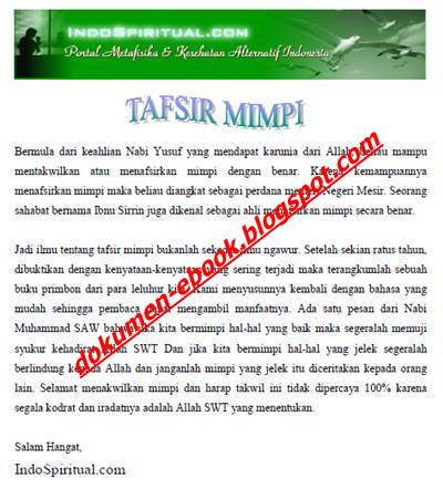 Ebook Tafsir Mimpi Download Ebook Tafsir Mimpi