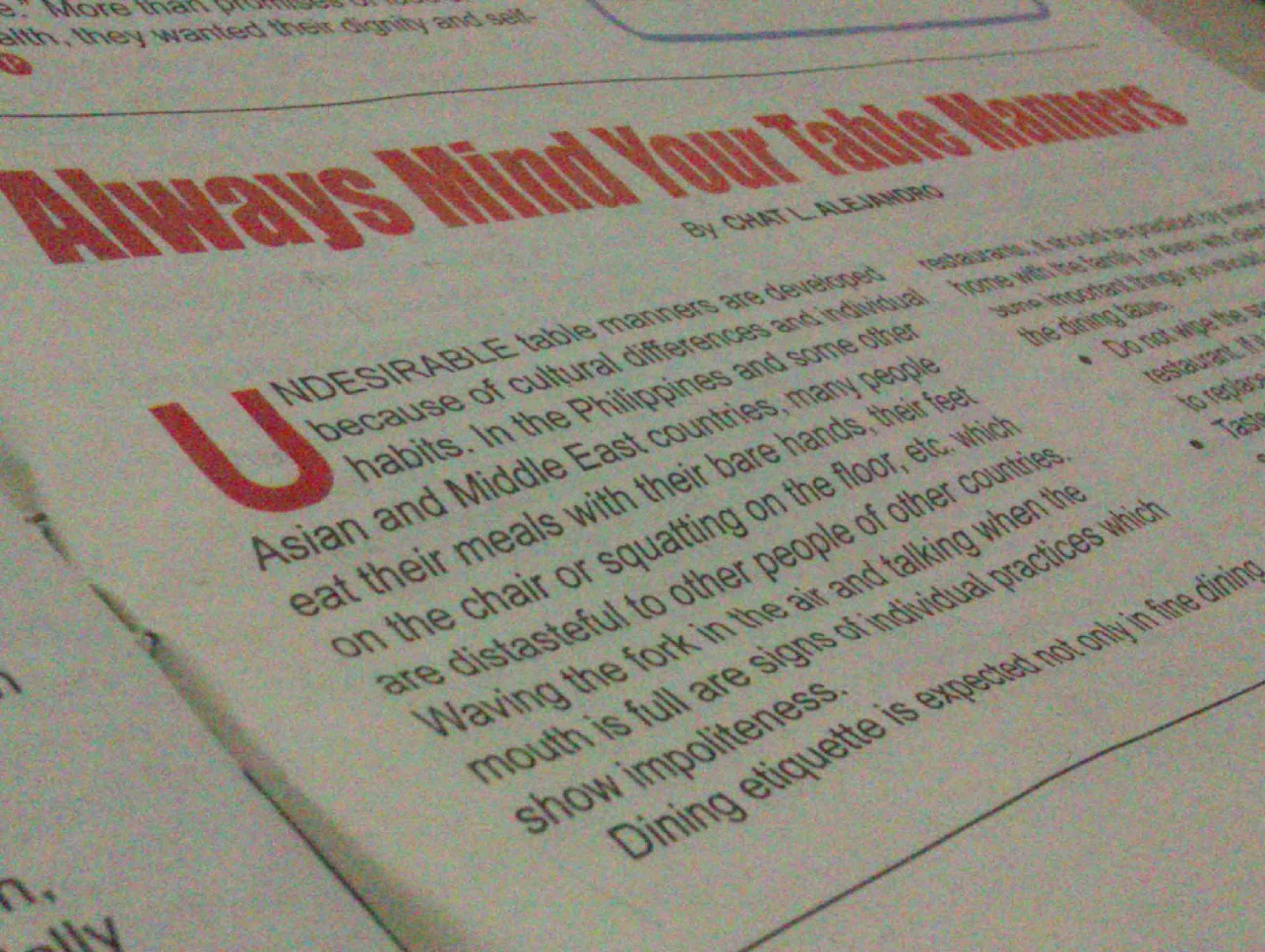 Mind Your Pinoy Table Manners Filipino Culture by The Pinoy Warrior