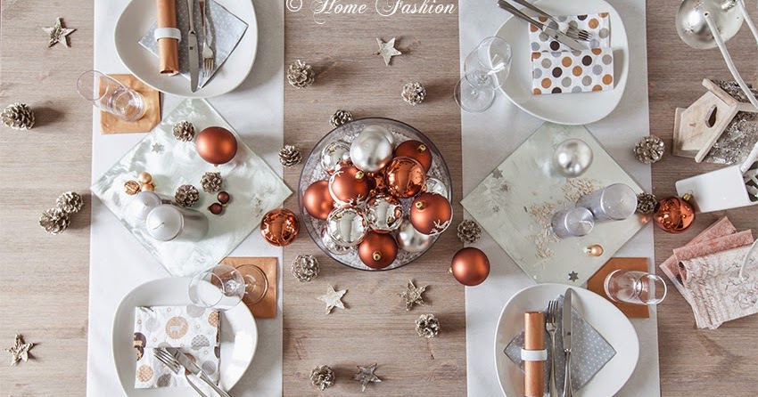 Christmas table decoration in copper  Home Fashion  Servietten und