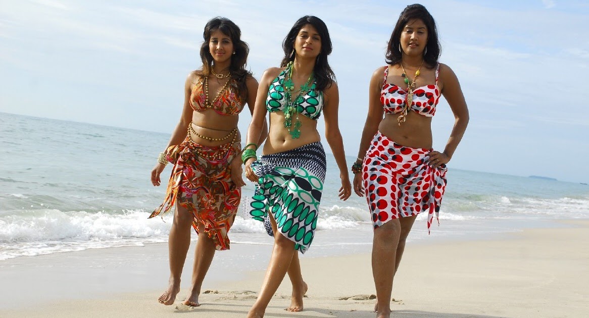 Indian Group Of Girls in bikini At Goa Beach Chuttiyappa